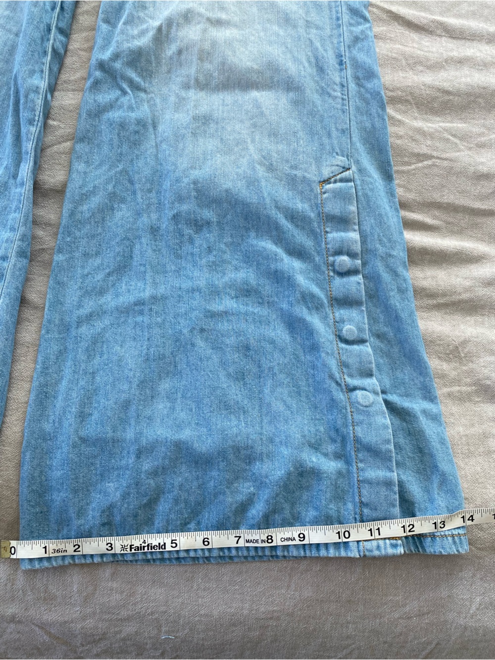 Anthropologie Pilcro Light Blue High Rise Wide-Leg Tie-Waist Jeans - Picture 7 of 15